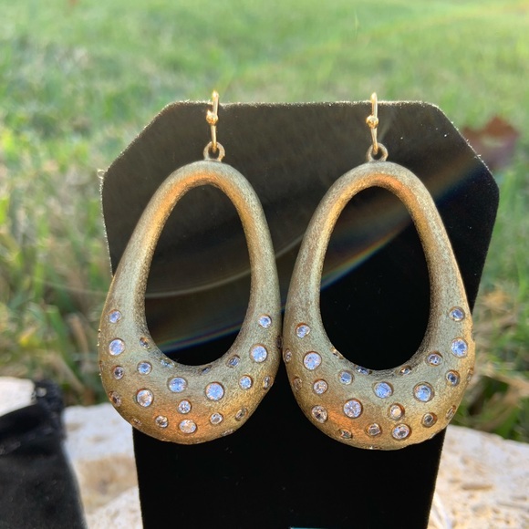 Rivka Friedman Gold Clad Crystal Earrings - Picture 2 of 11